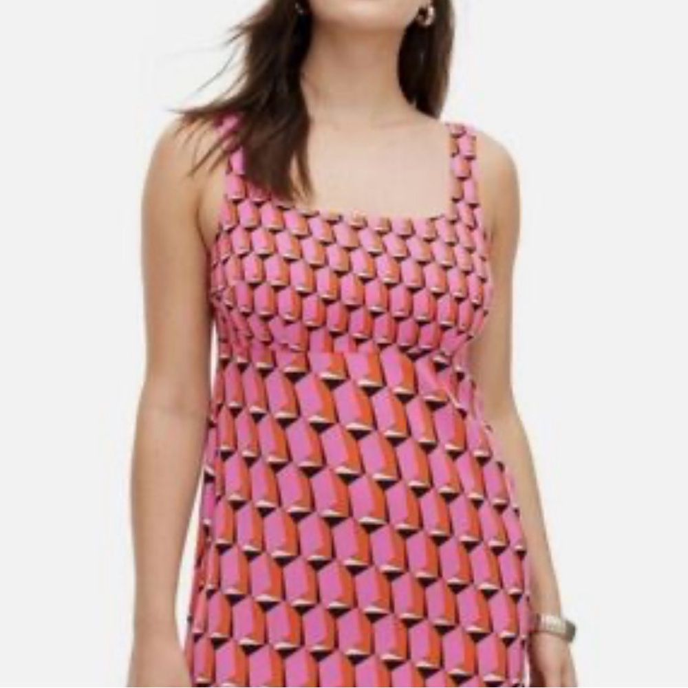 DVF Pink Geometric Shift Dress
